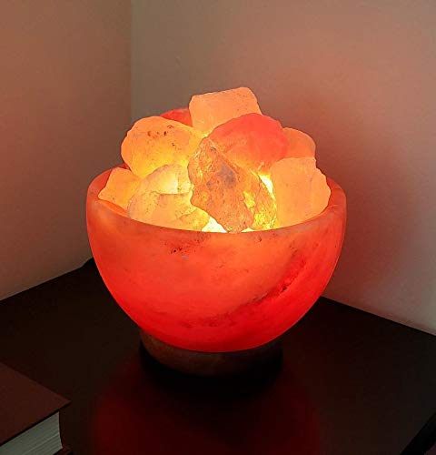 Himalayan Salt Lamp Bowl with Crystal Chunks by Spantik