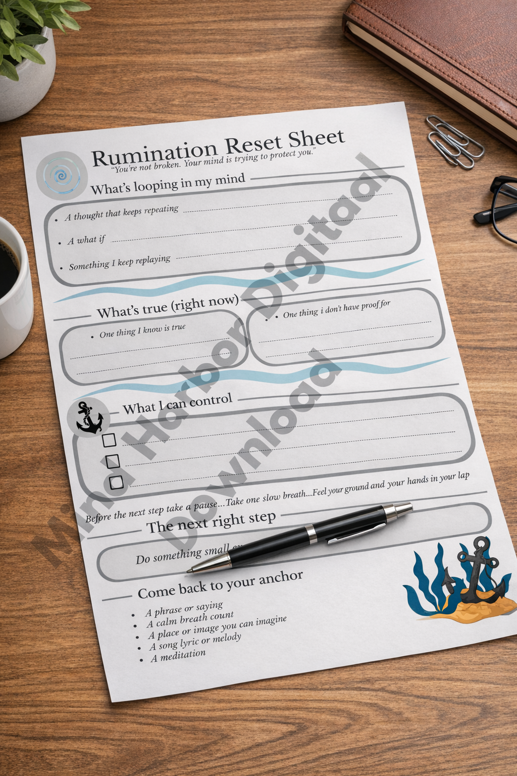 Rumination Reset Printable Sheet