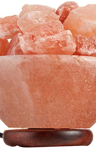 Himalayan Salt Lamp Bowl with Crystal Chunks by Spantik
