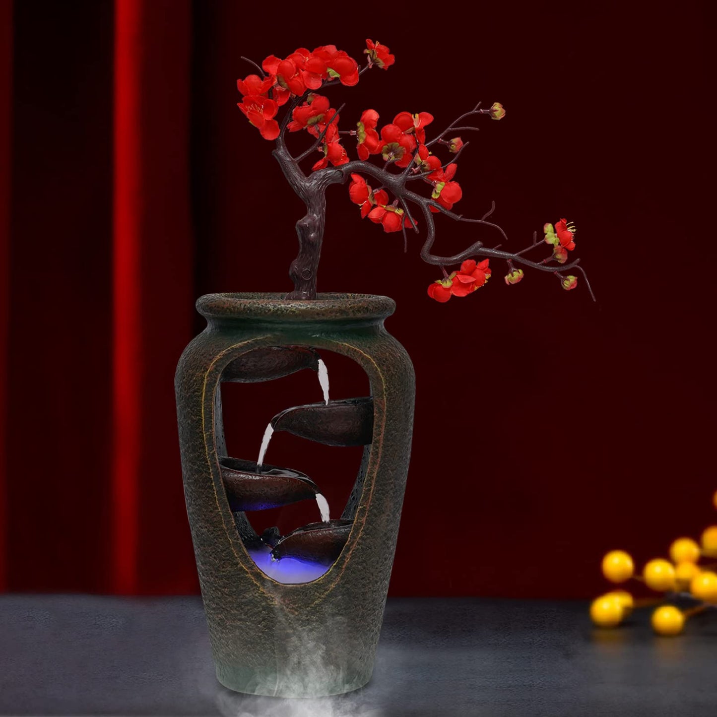 20 Inch Vase Style Bonsai Waterfall Fountain with LED by AngelcityCC