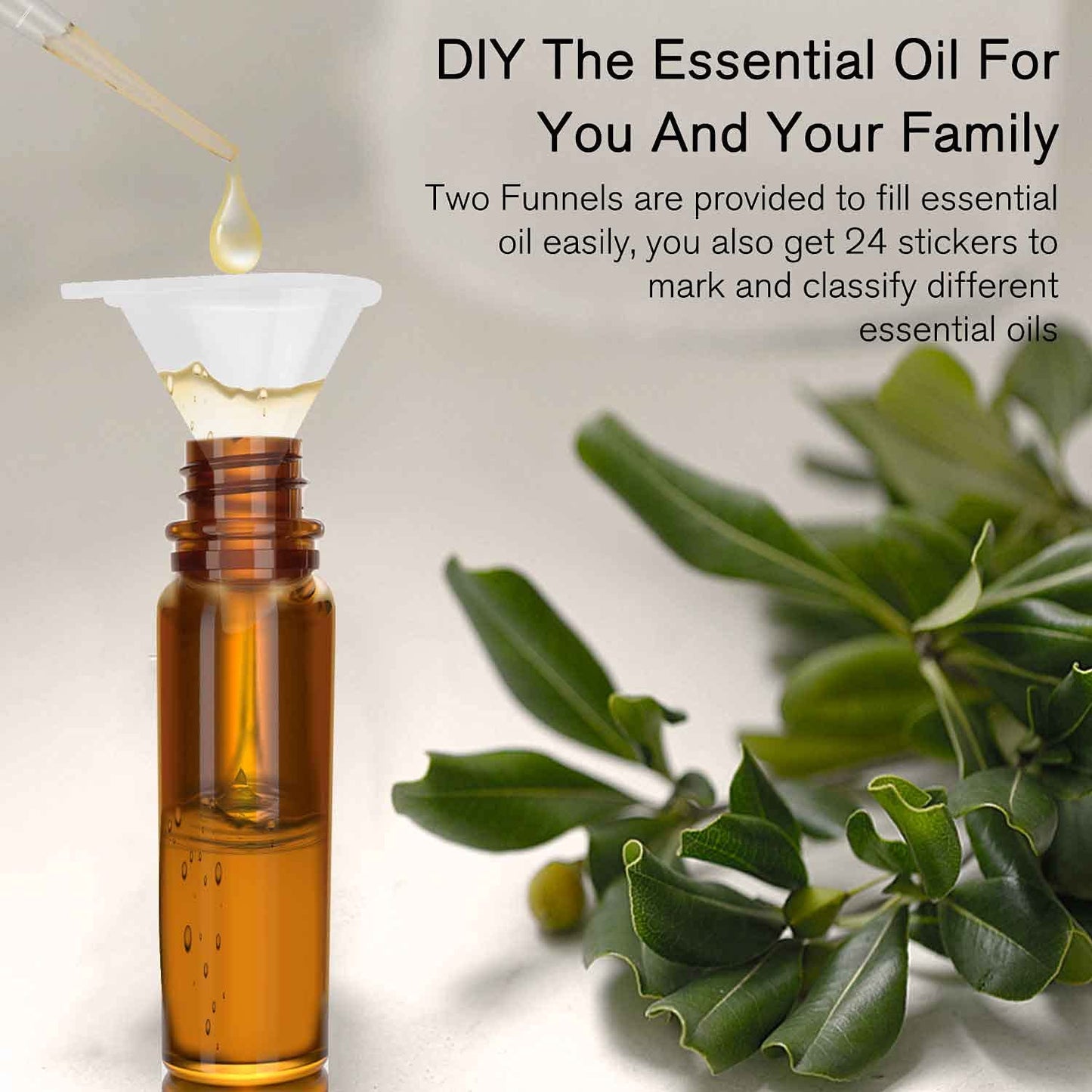 PrettyCare Amber Essential Oil Roller Bottles Set