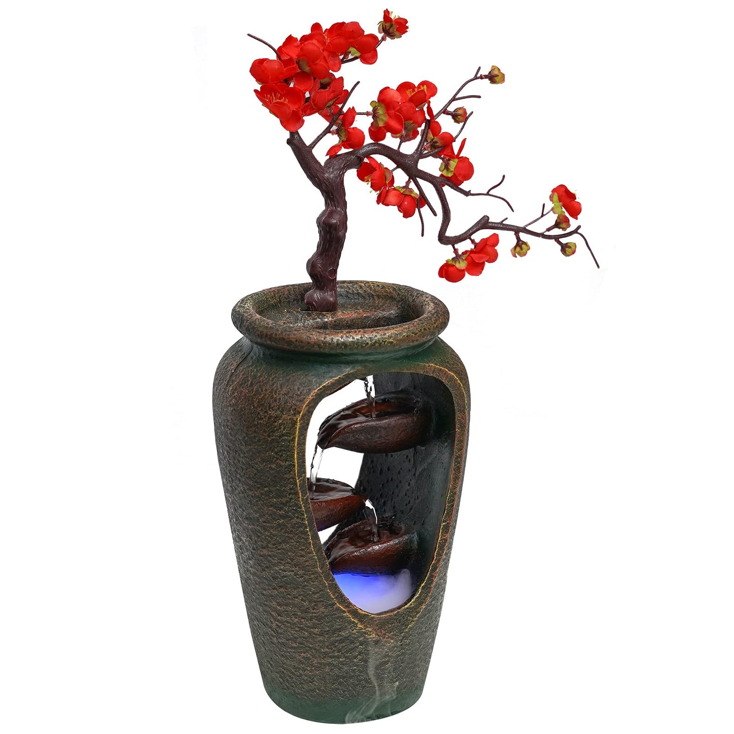 20 Inch Vase Style Bonsai Waterfall Fountain with LED by AngelcityCC