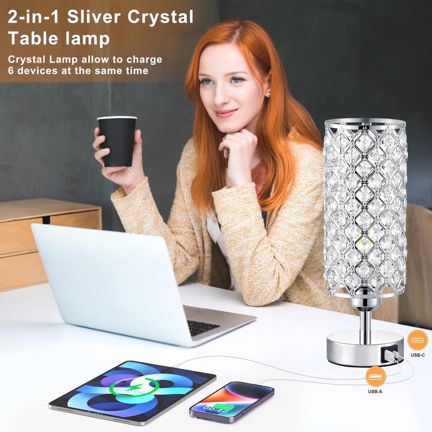 Crystal Touch Lamp with Touch Control by Hong in