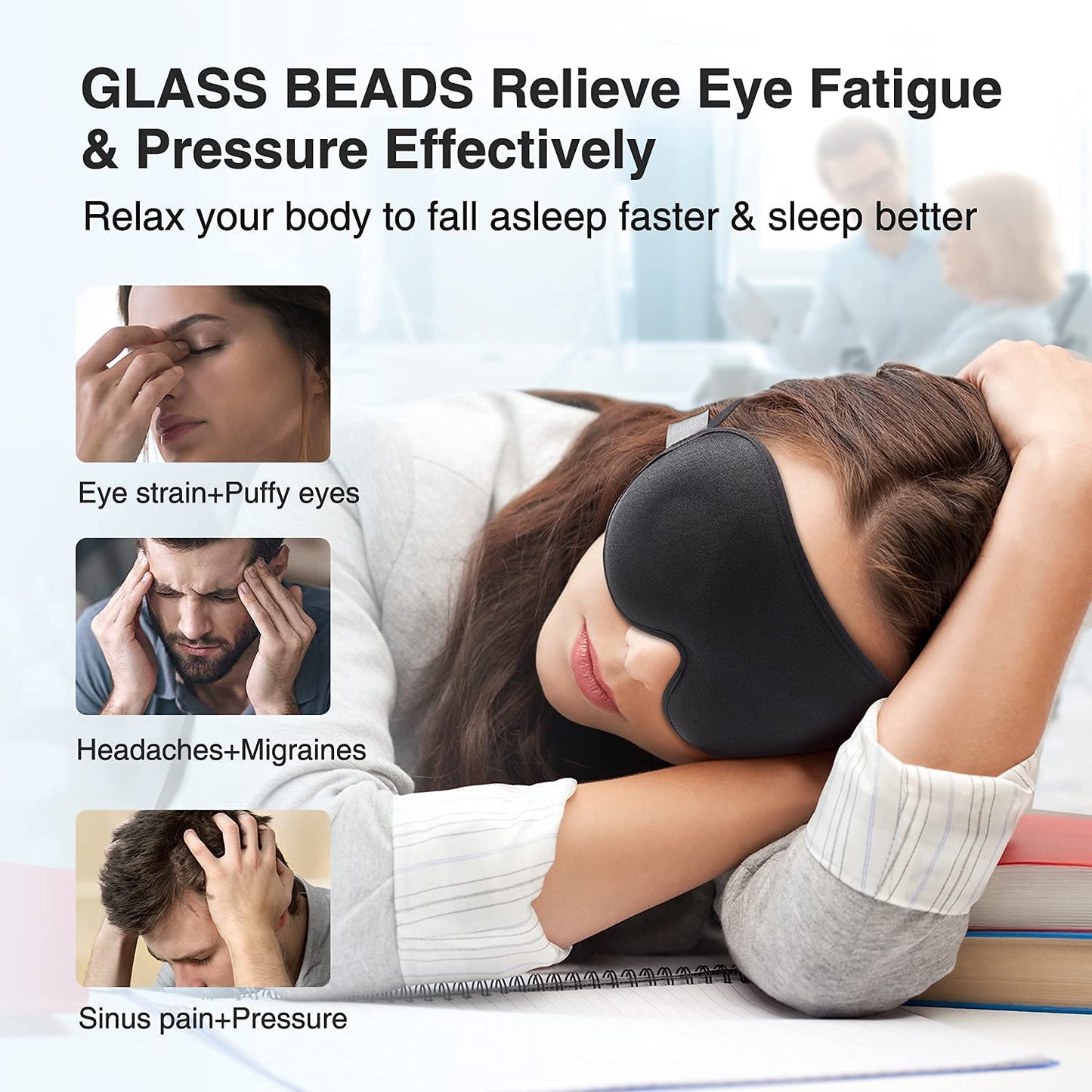 3D Light Blocking Eye Mask with Gentle Pressure by YFONG