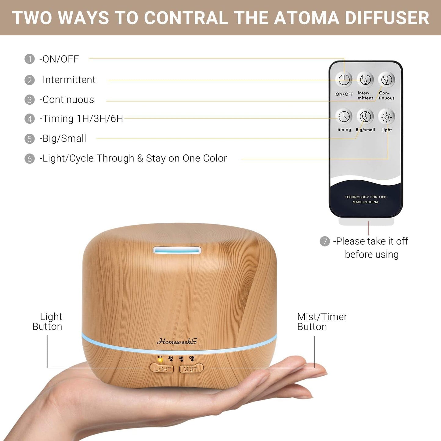 300ml Essential Oil Diffuser by Homeweeks