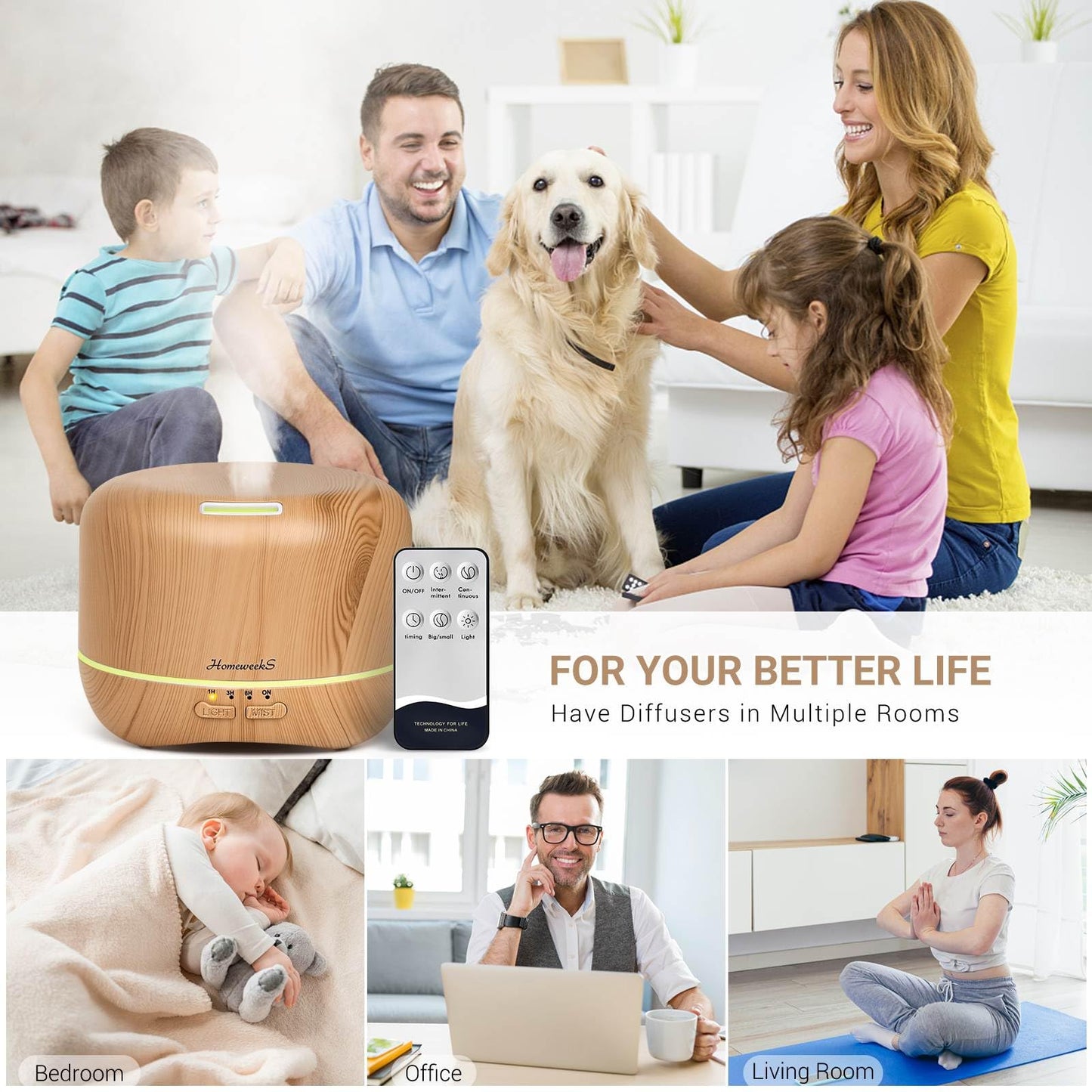 300ml Essential Oil Diffuser by Homeweeks