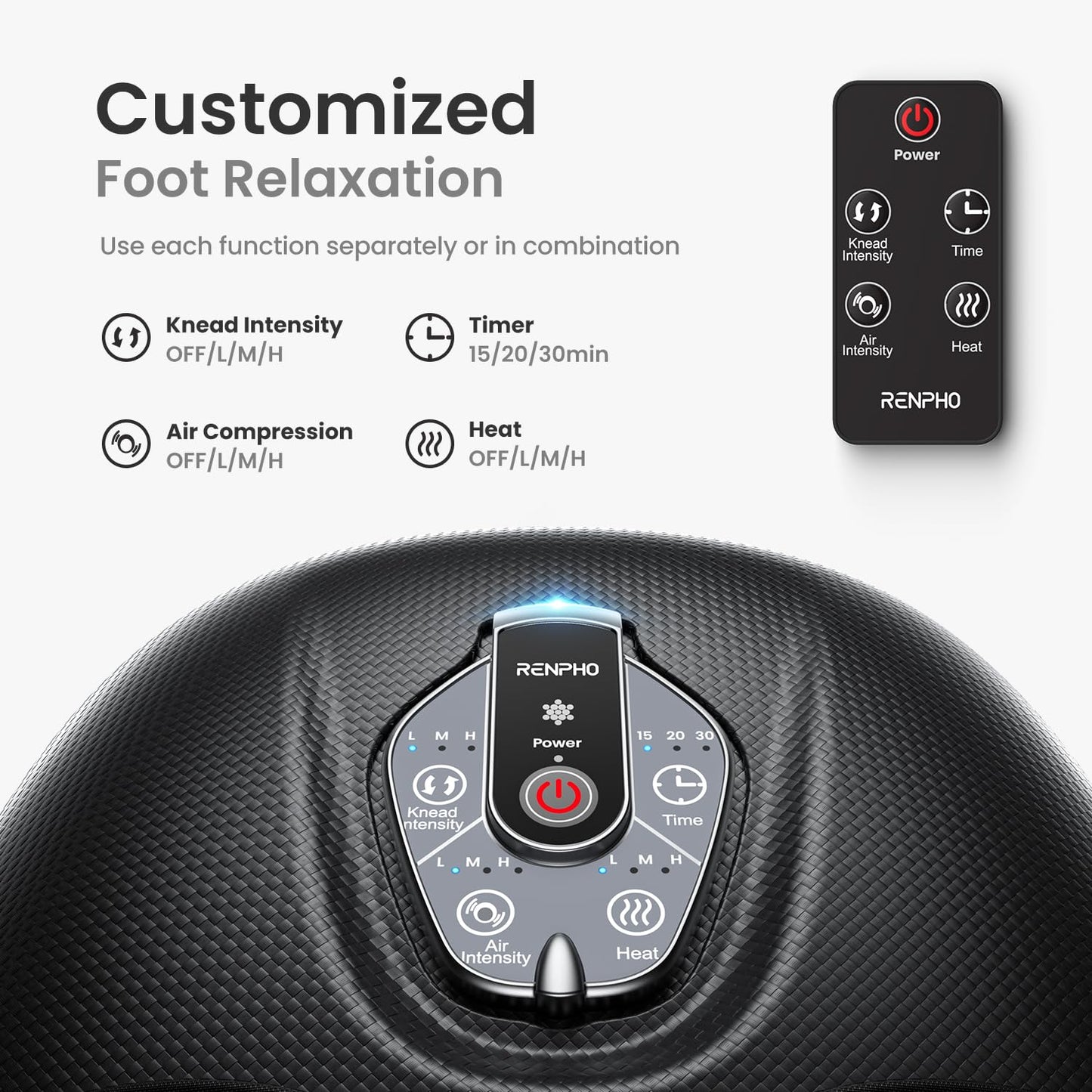 RENPHO Foot Massager with Heat 2026 Upgraded Shiatsu Foot Massager by RENPHO