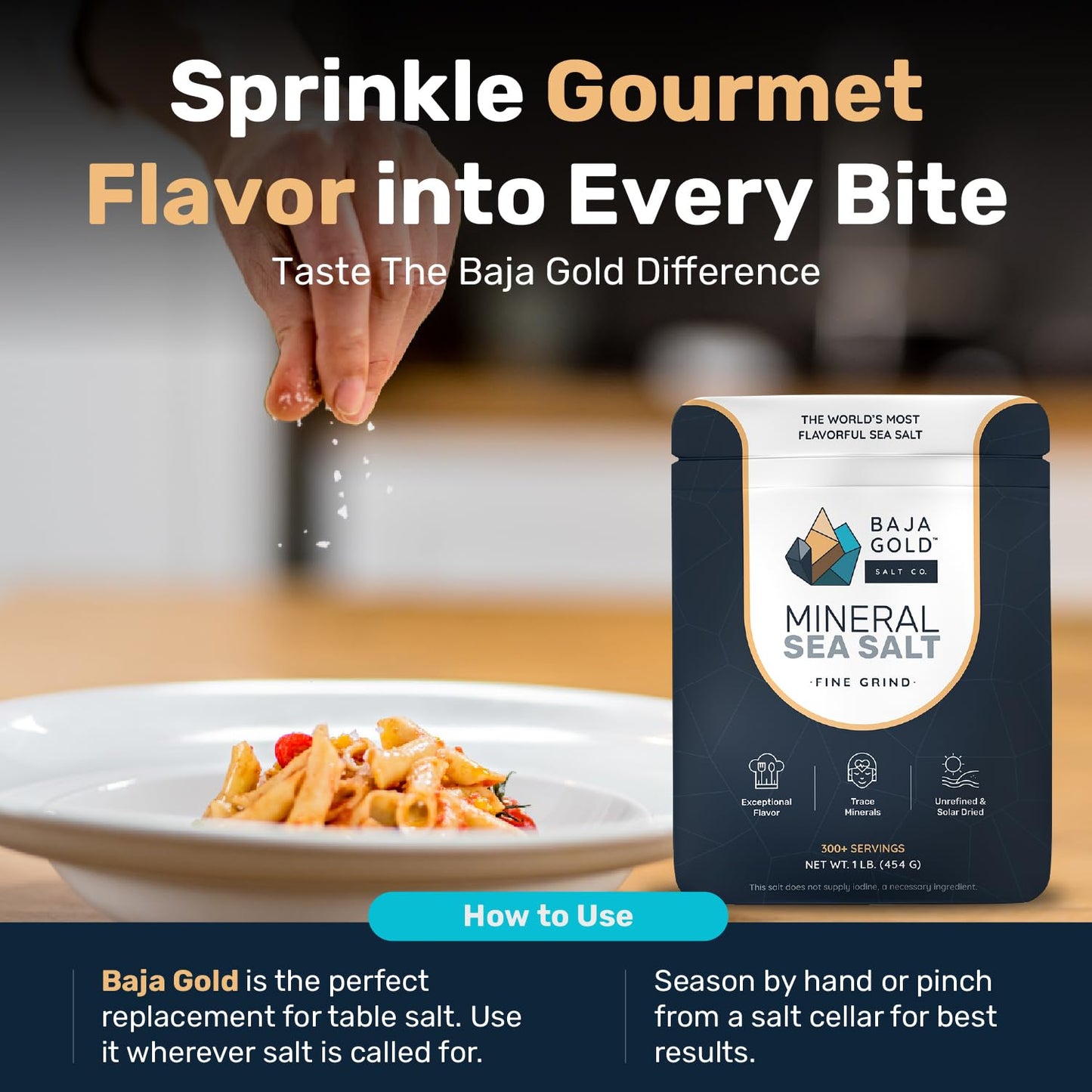 Baja Gold Mineral Sea Salt • Fine Grind