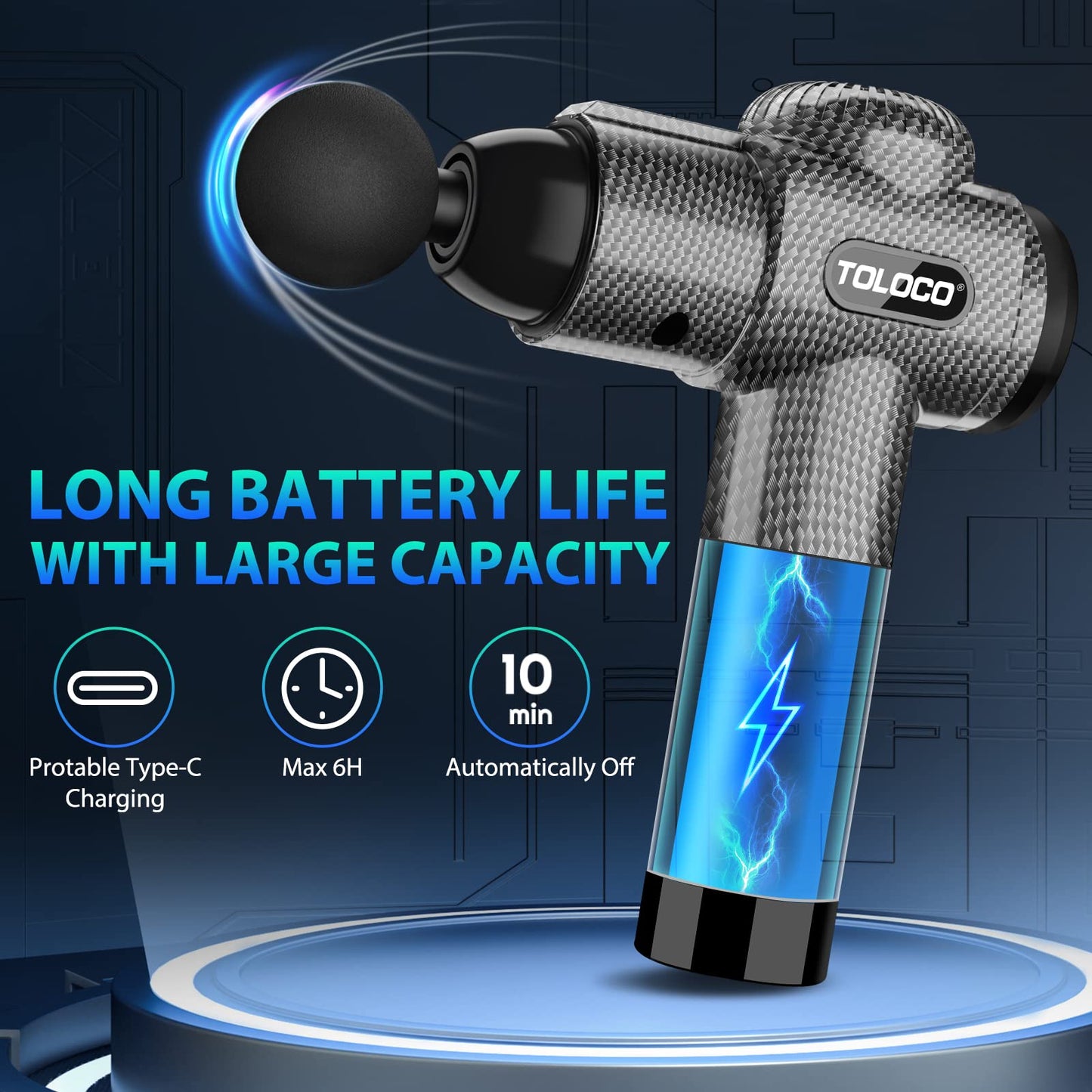 Deep Tissue Massage Gun Back and Body Percussion Massager by TOLOCO