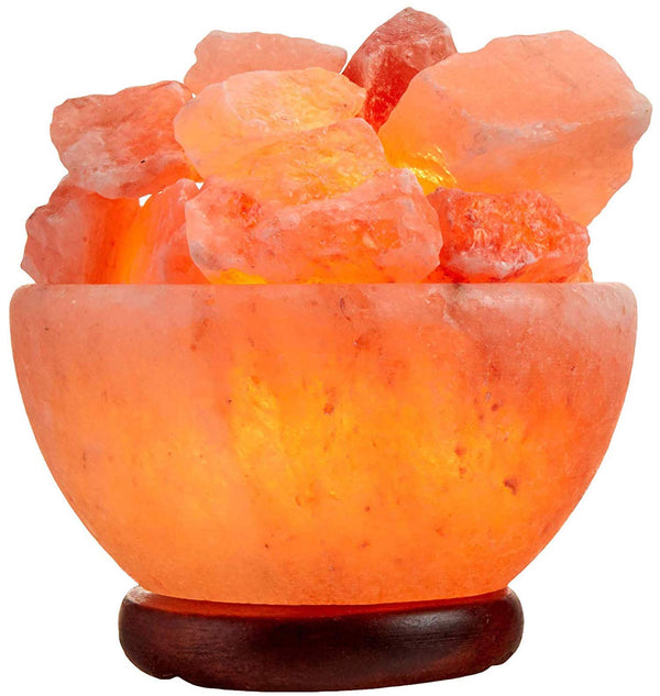 Himalayan Salt Lamp Bowl with Crystal Chunks by Spantik