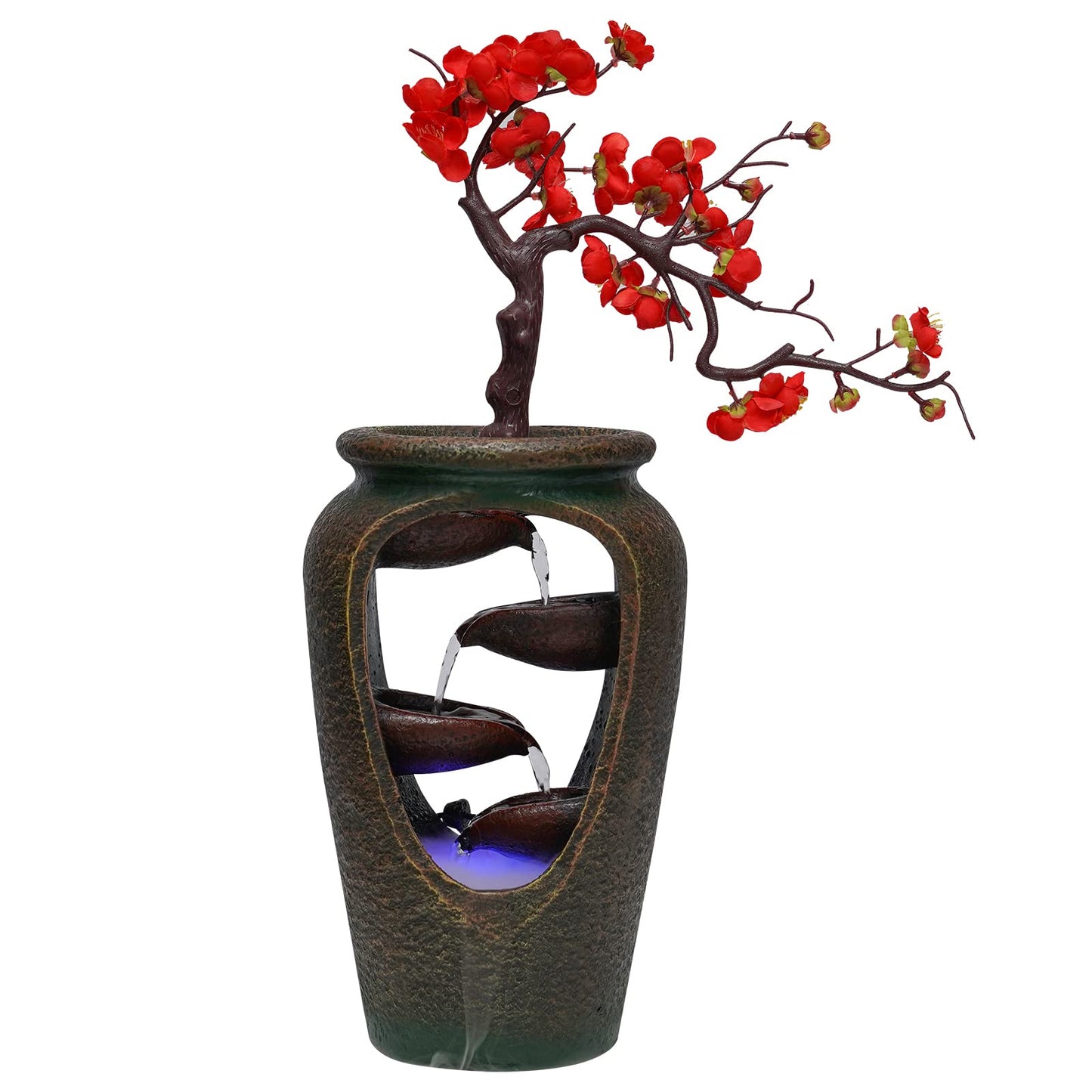 20 Inch Vase Style Bonsai Waterfall Fountain with LED by AngelcityCC