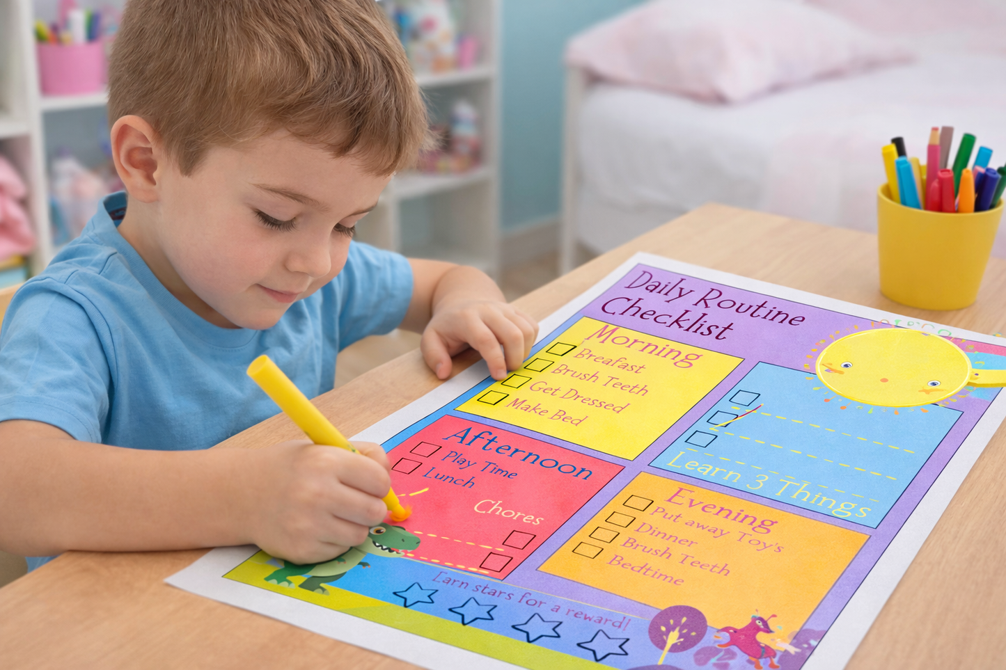 Colorful Cute Kids To-Do List Planner "Boys"