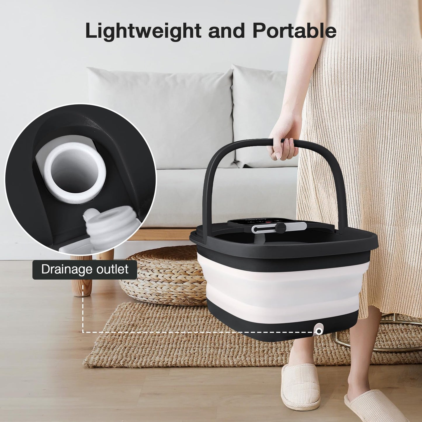 HOSPAN Collapsible Foot Spa Heated Massage Foot Bath by HOSPAN