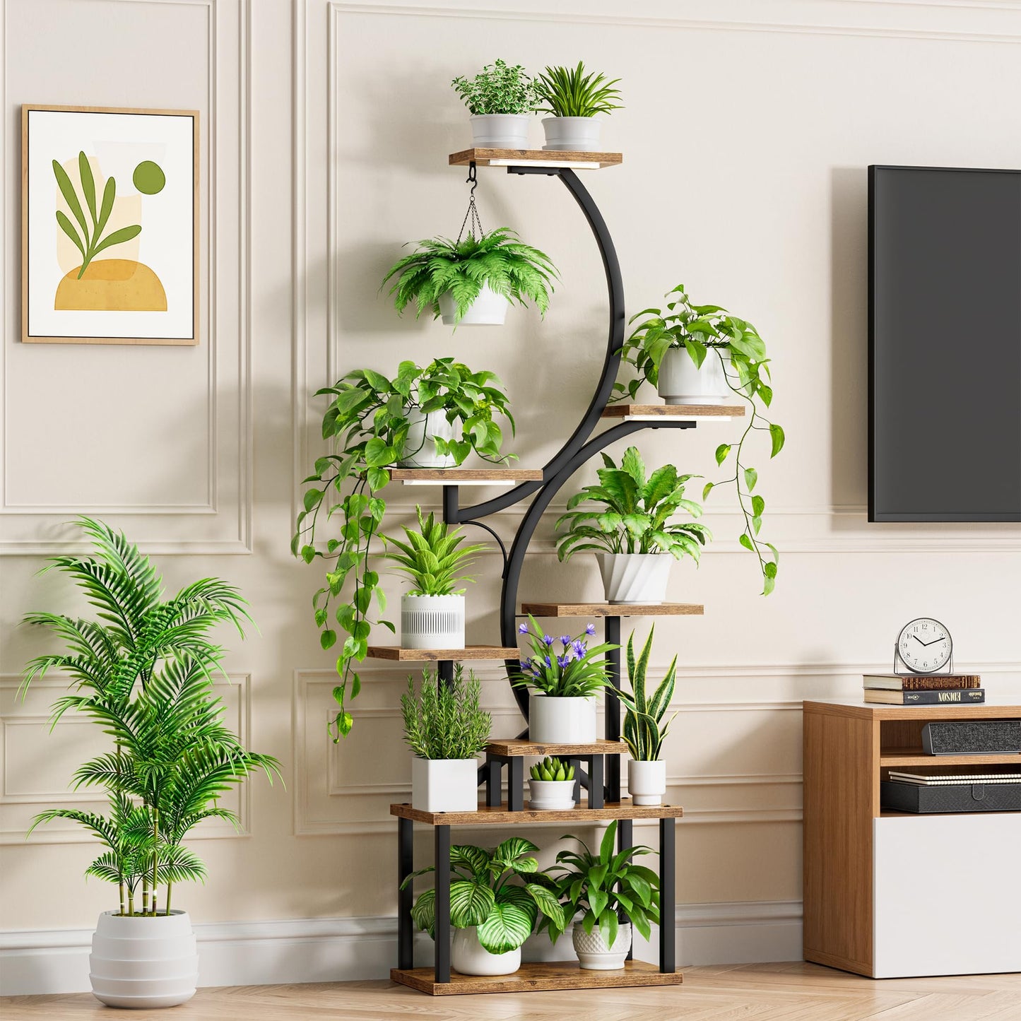 Indoor Plant Stand with Grow Lights By BACEKOLL