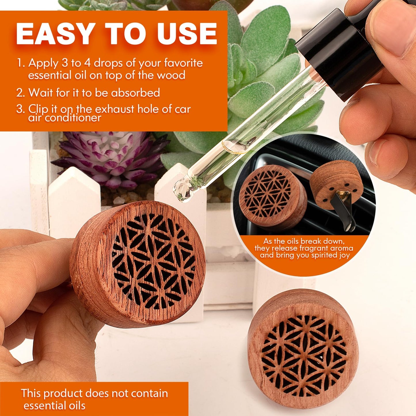 KILOSTEP Rosewood Essential Oil Car Diffusers