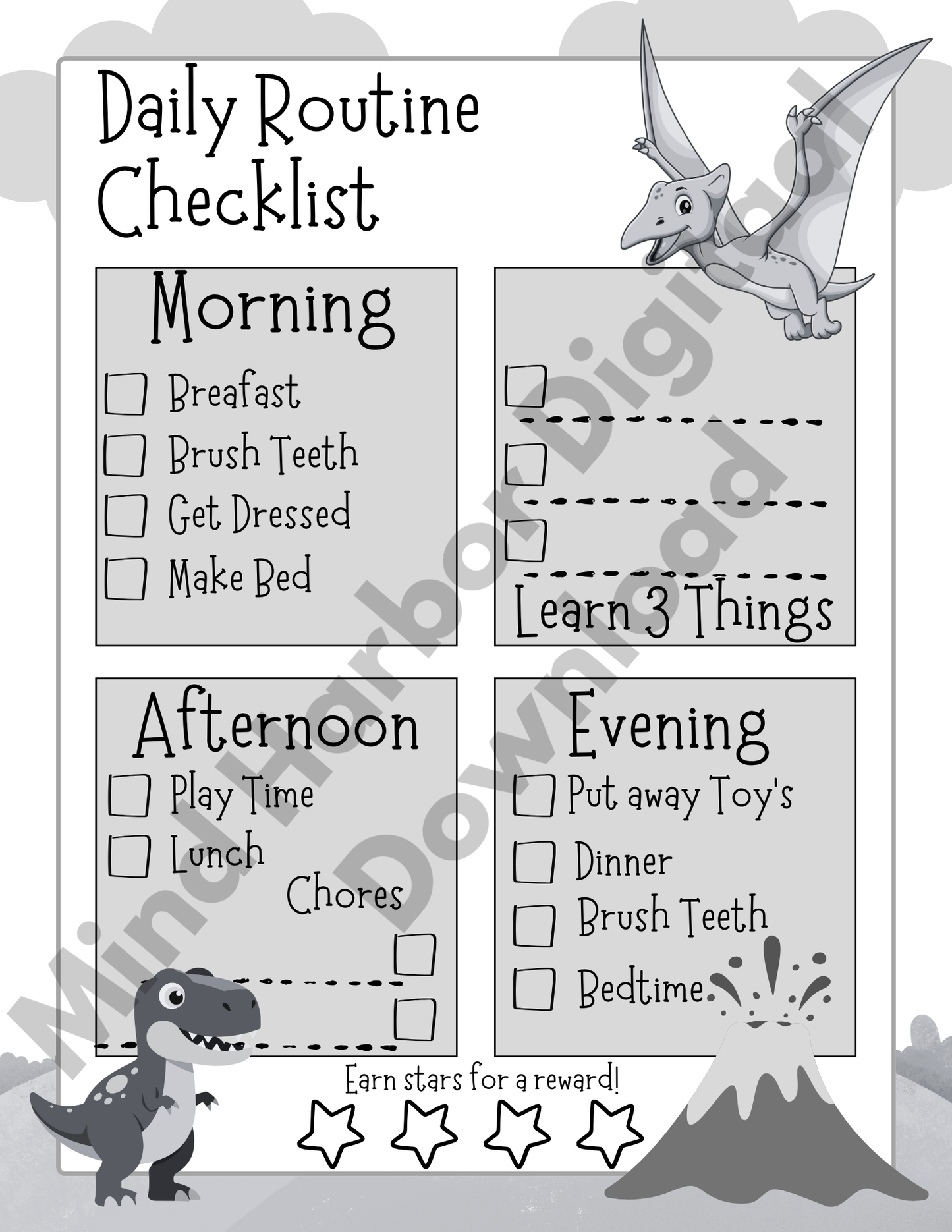Colorful Cute Kids To-Do List Planner "Boys"