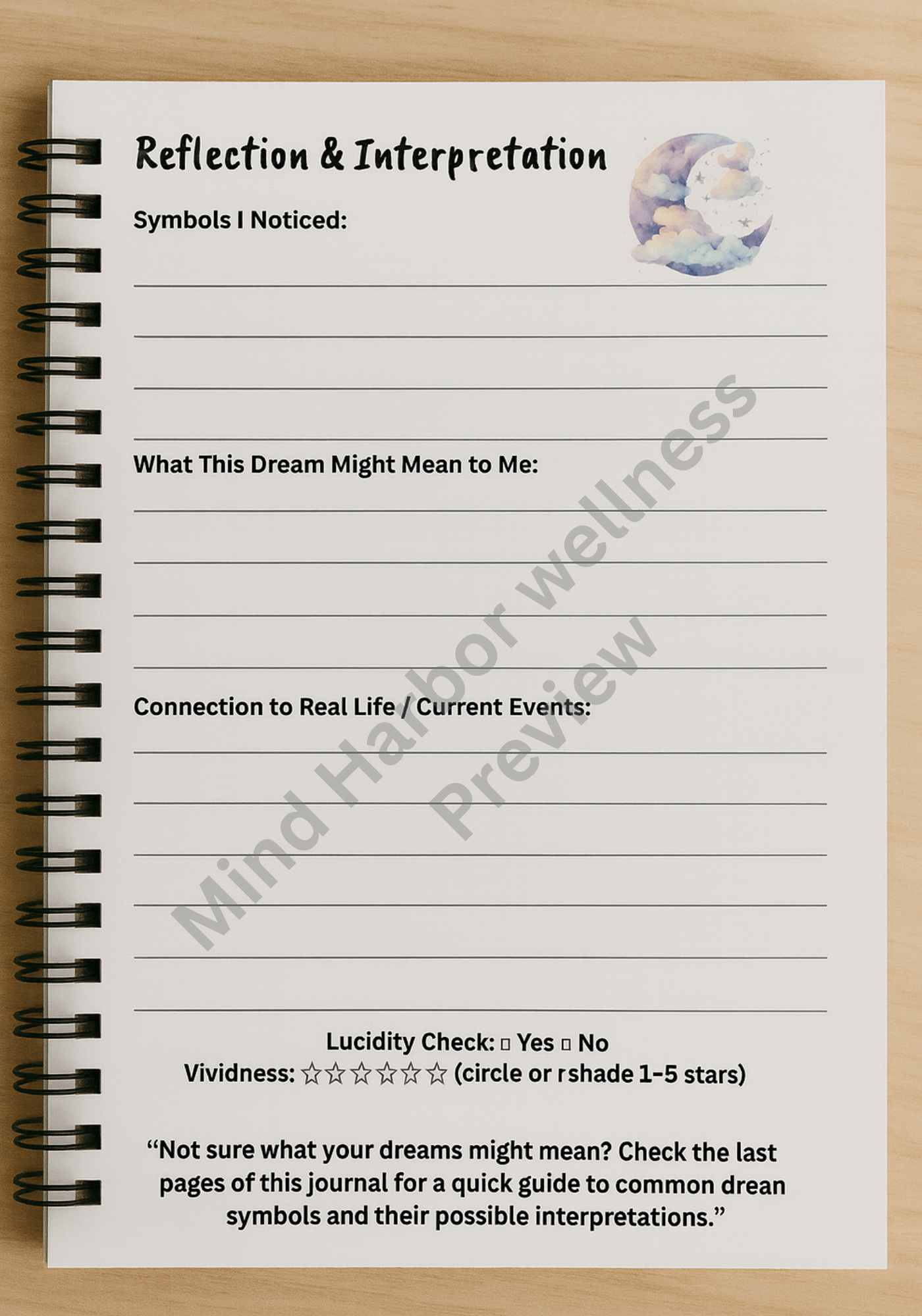 90 Day Dream Journal- Digital